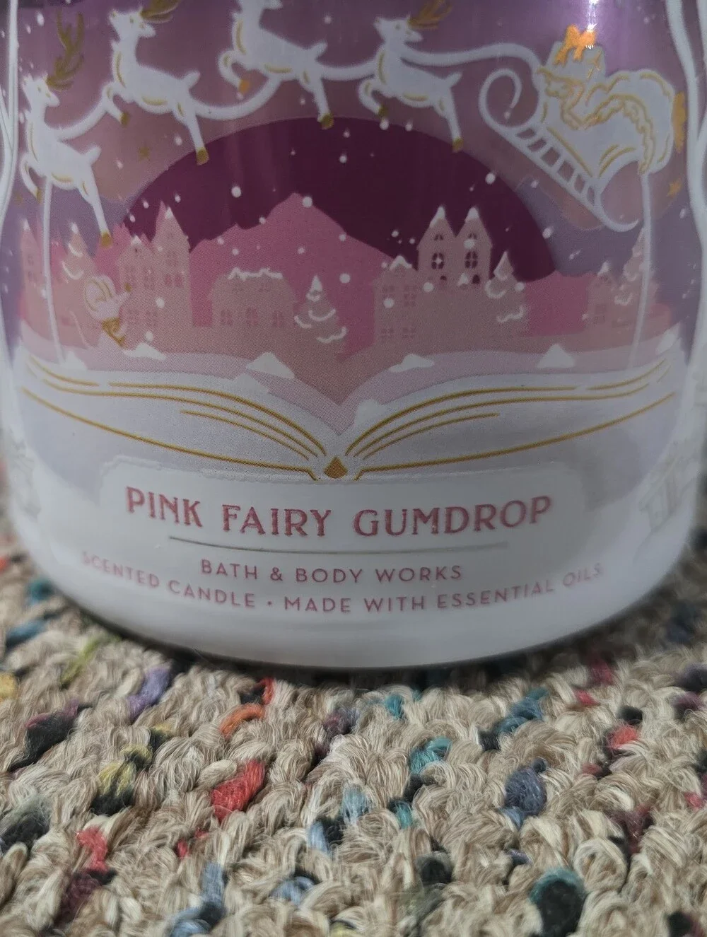 Pink Fairy Gumdrop Scented Candle NEW Bath & Body Works 14.5 Oz w/ Essential Oil - Picture 2 of 6